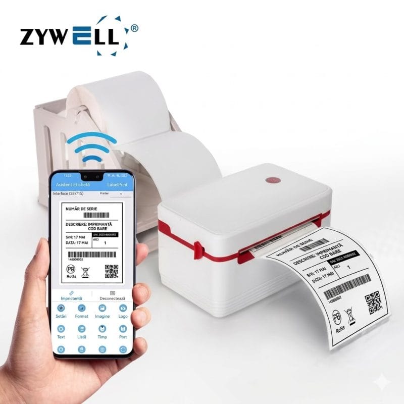 imprimanta termica AOA Tools ZY909 imprimanta termica zywell zy909 pentru printare awb sameday cargus fan courier