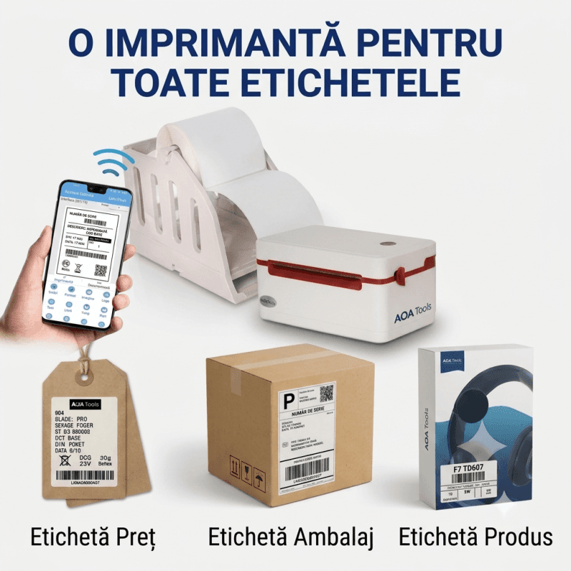 imprimanta pentru AWB uri cu suport de rola mare etichete